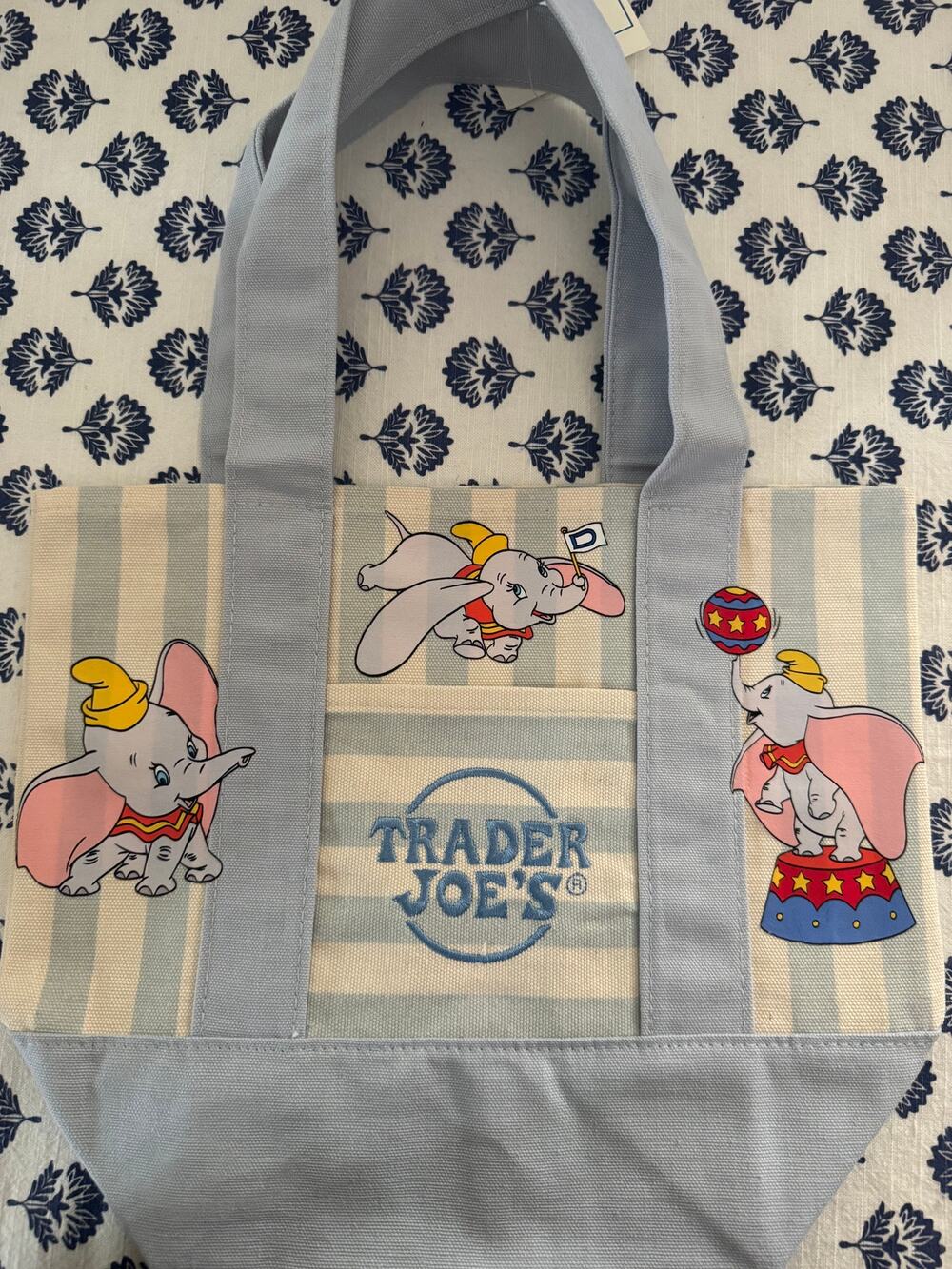 Disney Dumbo Striped Custom Made Trader Joes Mini Tote